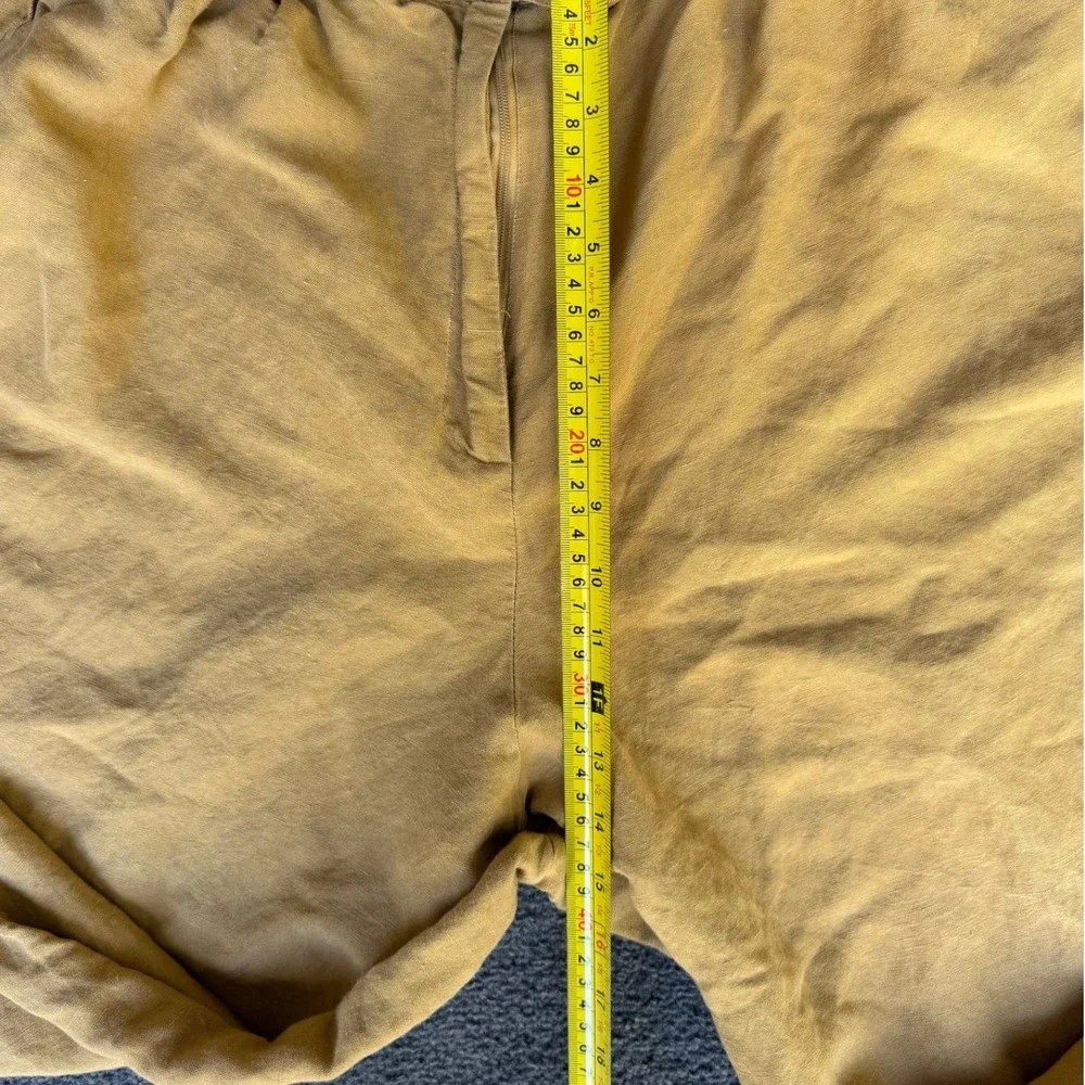 Lane Bryant Designs & Co Mustard Yellow Linen‎ Blend Tapered Pants Plus Size 24